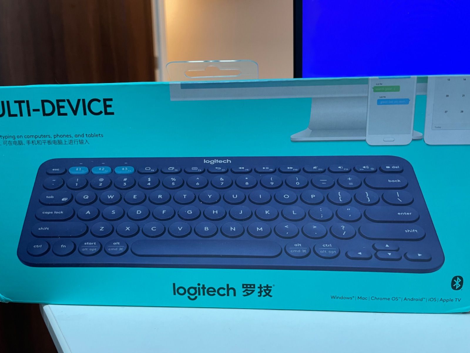 ロジクール ワイヤレスキーボード K380 ブルー - タブレット