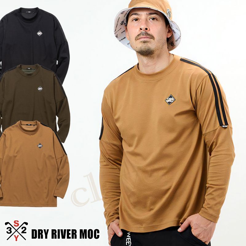 ロングスリーブモックネック SY32 ゴルフ ゴルフウェア メンズ モックネック モックネックシャツ 長袖 ロンT SY32 by SWEET YEARS GOLF SIDE DRY RIVER MOCK SYG-24A004 xaz-syg-24a004