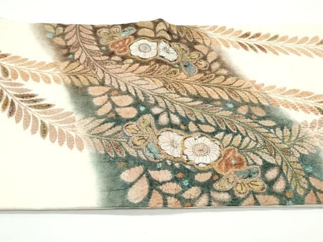 (特得市) No.2461 正絹作家物辻が花絞り袋帯　落款　美品 袋帯 辻ヶ花 絞り 藤の花 金糸 着物 064a p - メルカリ
