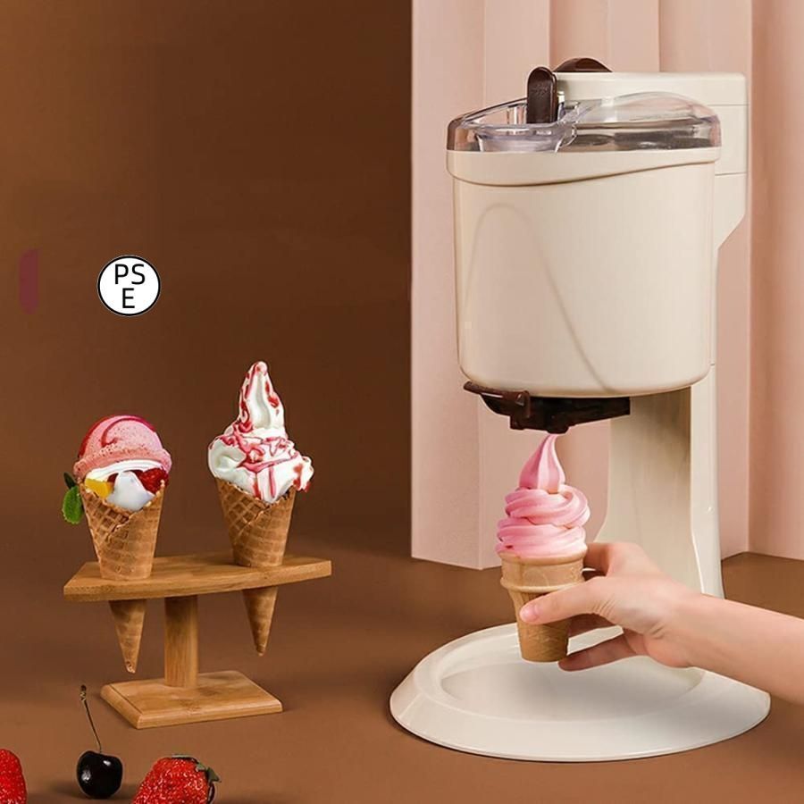 ホームアイスクリームメーカーマシンソフトクリームマシン 全自動ミニフルーツサーブフリーザーコンテナ ヨーグルト シャーベット アイスクリームマシン