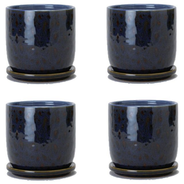 花 観葉植物用ポット クヴェタ 11 B Ceramic POT 4個入り 40200 底穴あり 受皿付き 代引き不可 小型ポット FARM p62
