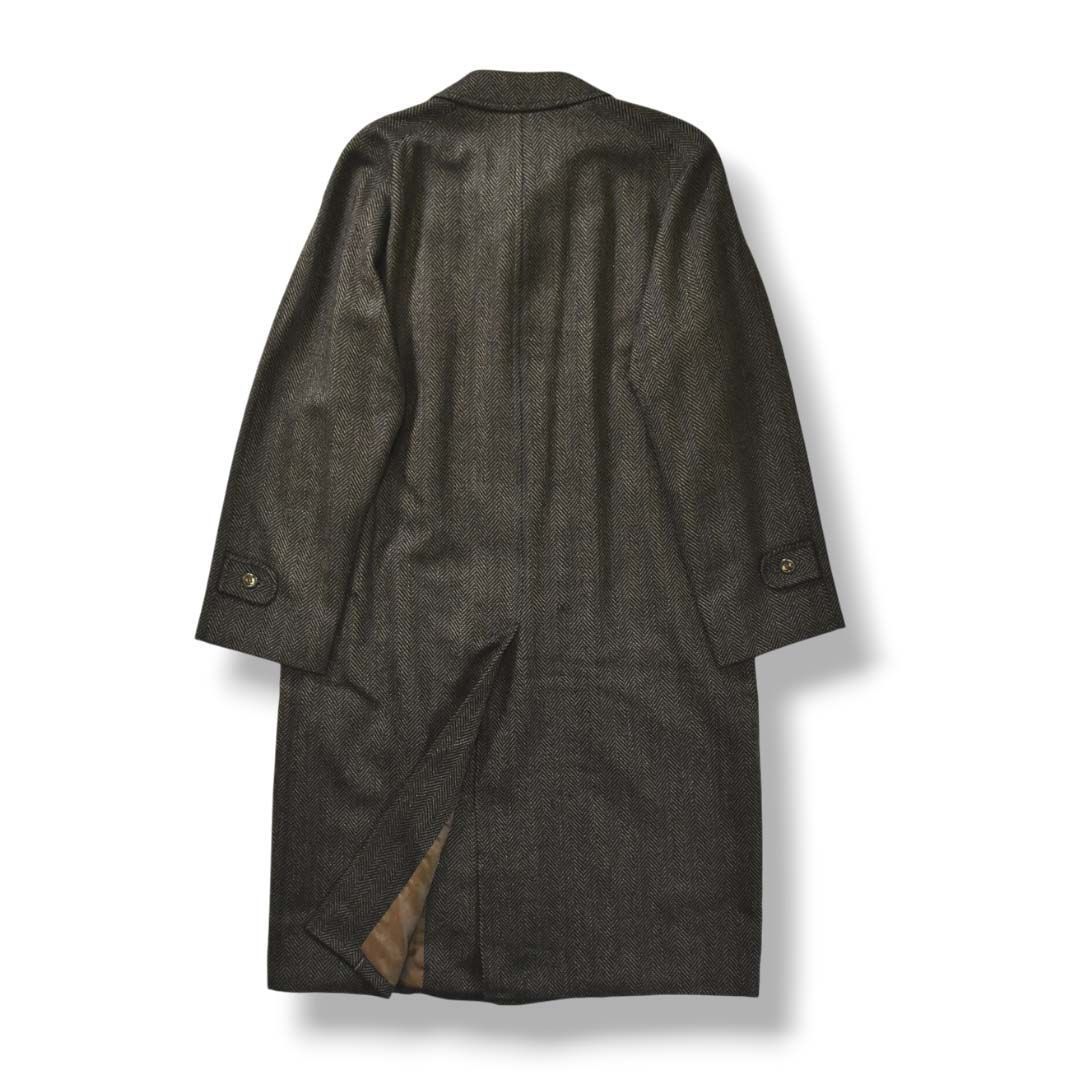 ダーバン　ロングコート　アウター　メンズ　ヘリンボーン　カシミヤ混　ステンカラー D\u0027URBANダーバン日本製シングルチェスターコートウール