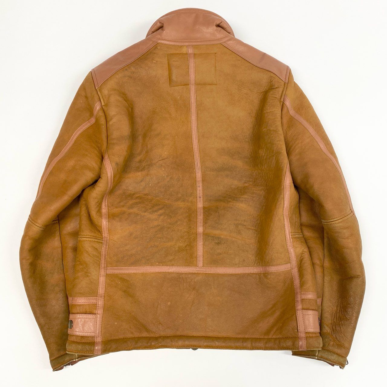 16j20 AVIREX アヴィレックス MOUTON RIDERS JACKET ムートンライダースジャケット 6151117 L キャメル ラムレザー ジャケット ボア アメカジt18r