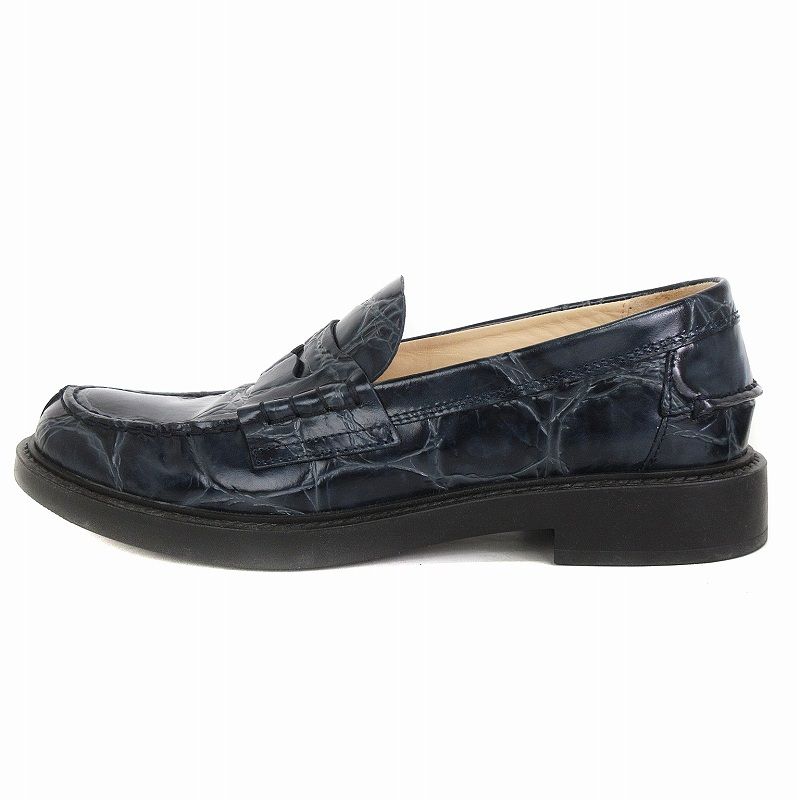 トッズ TOD'S ペニーローファー クロコ型押し レザー 37 24cm位