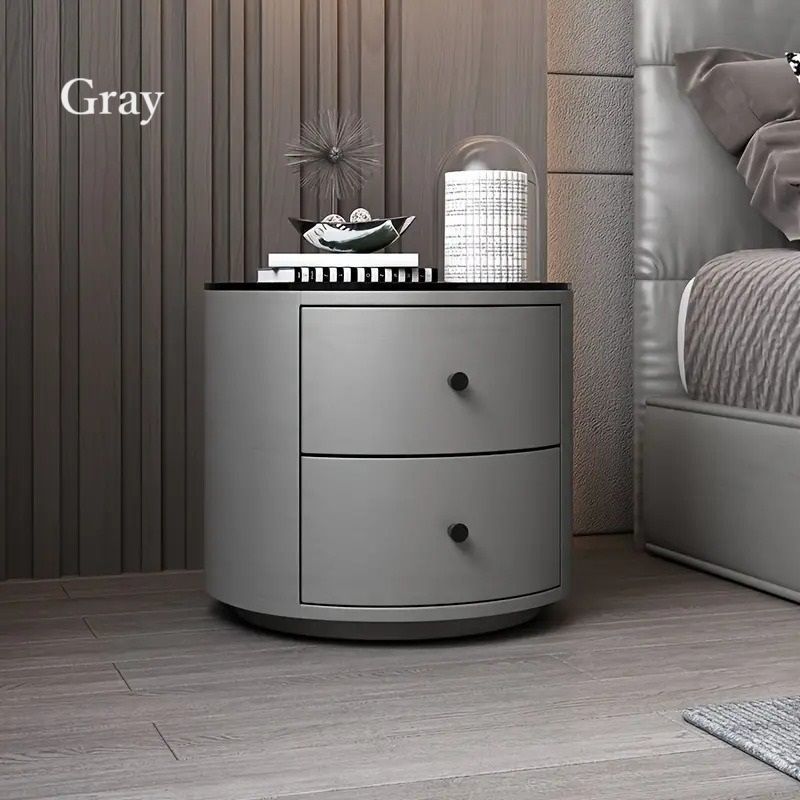 ベッドサイドテーブル 無垢材 おしゃれ 北欧風 モダン 丸 収納 スリム