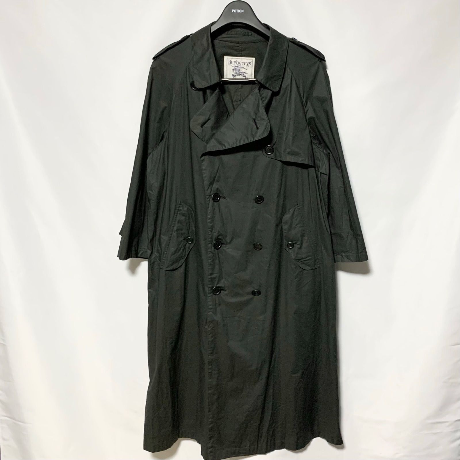 BURBERRY バーバリー 90s コットントレンチコート ブラック BLACK 黒