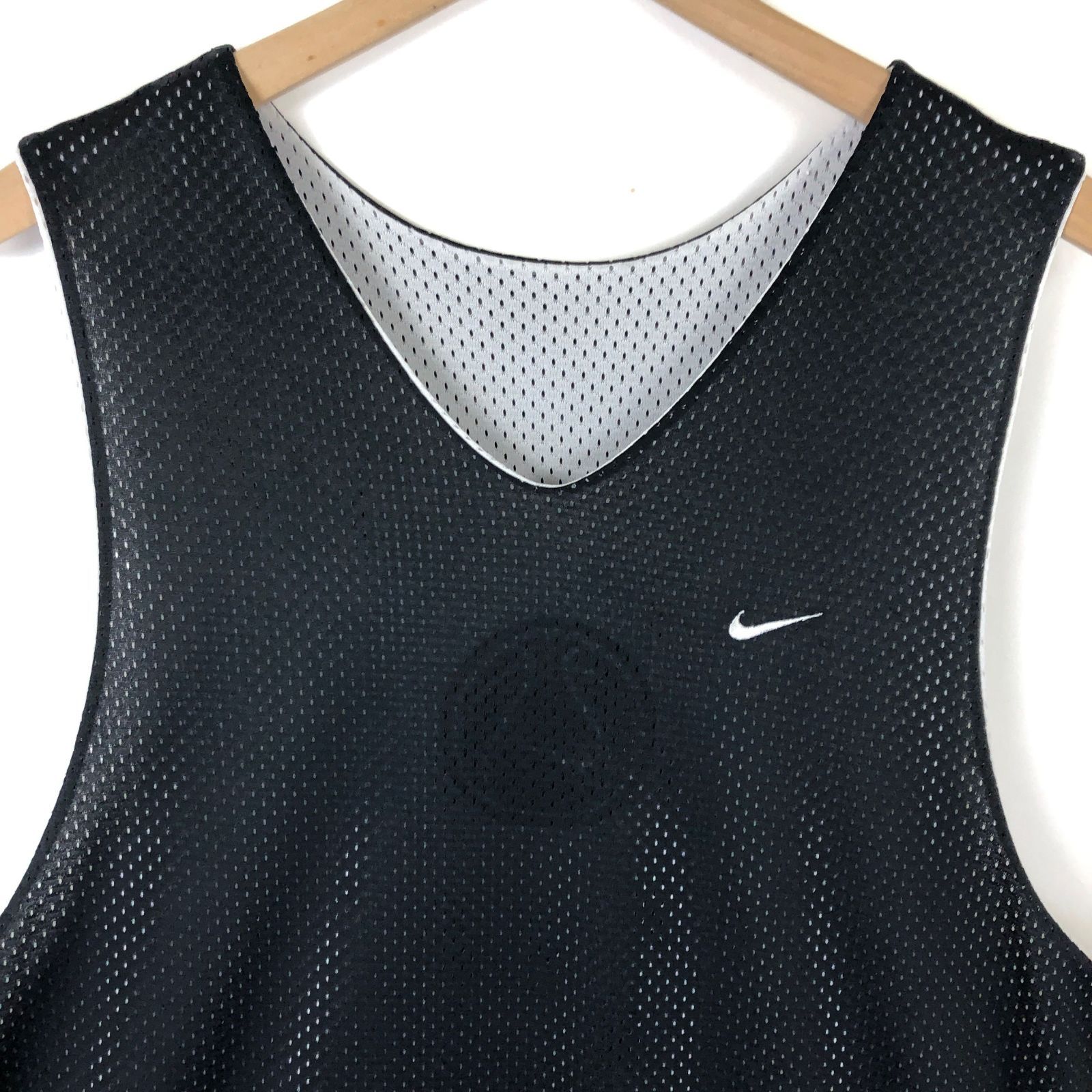 ナイキ NIKE バスケタンク ゲームシャツ メッシュ 黒 白 XL 古着