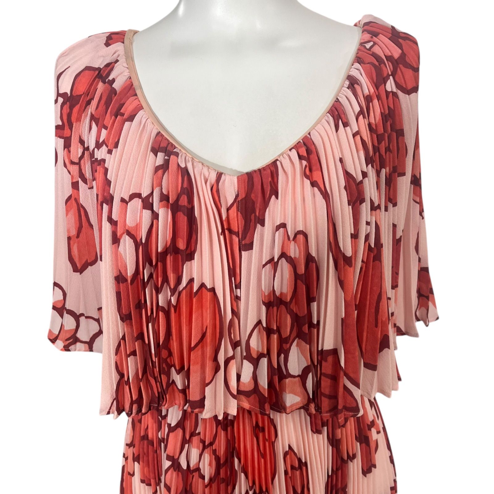 美品 エトロ ETRO プリーツ 花柄 ロング ワンピース 42、L、11号