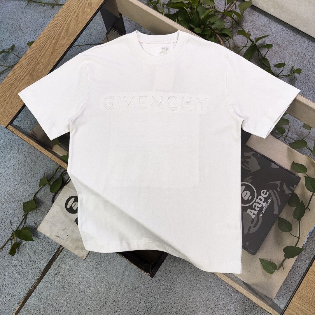 Givenchy メンズ＆レディース カジュアル ショートスリーブ Tシャツ ロゴプリント ブラック|ホワイト S-XL |