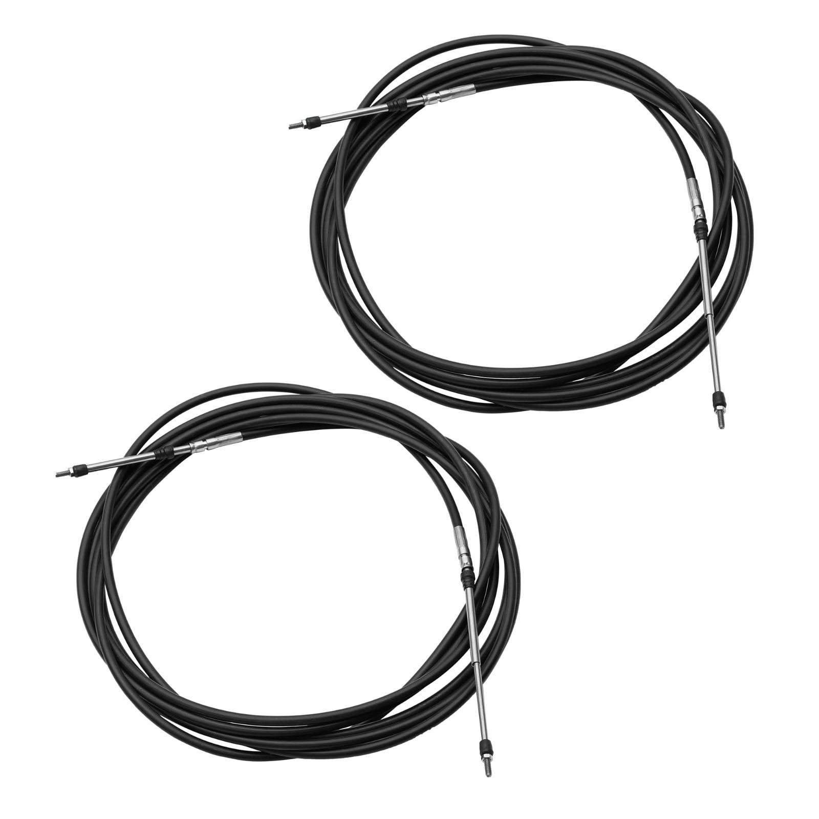 【在庫処分】uxcell 23ft 7 M 276 マリンスロットルシフトリモコンボックスケーブル 船外機ボートモーターステアリングシステム用 ブラック 2個