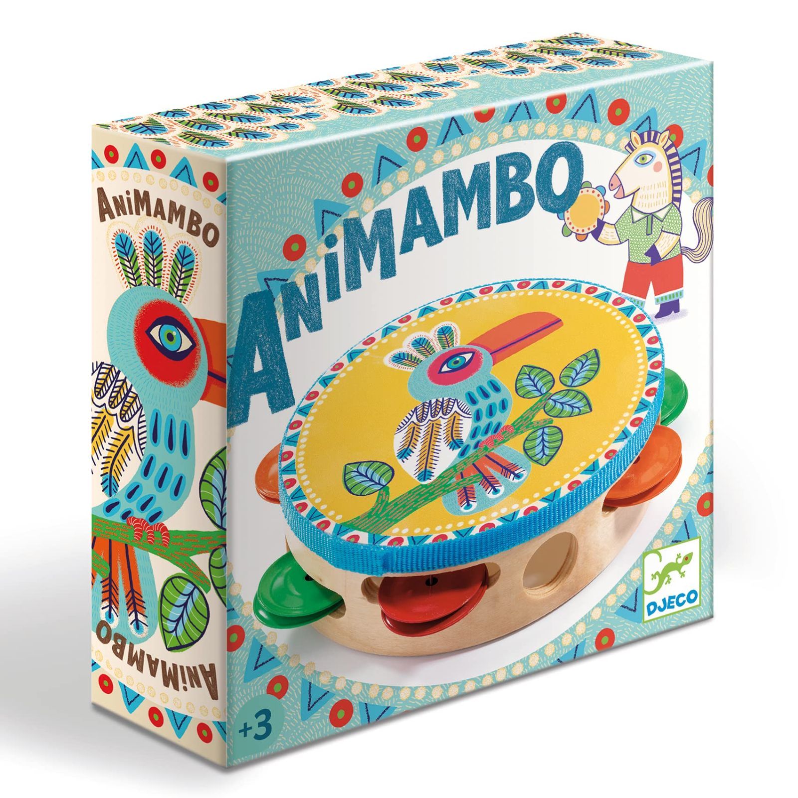 DJECO ジェコ アニマンボシリーズ タンバリン おもちゃ 楽器 木のおもちゃ 打楽器 たいこ 幼児 赤ちゃん プレゼント (DJ06005)