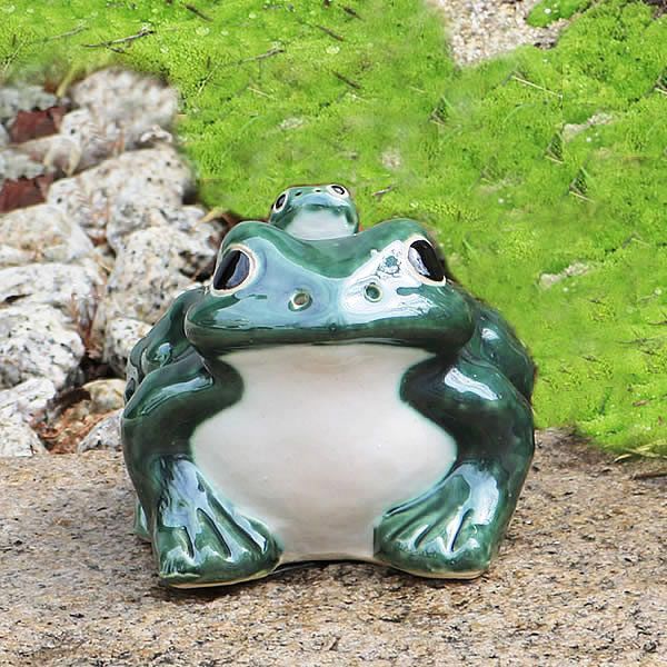 信楽焼 しがらき やきもの 陶器 置物 カエル かえる 縁起物 ギフト 6号