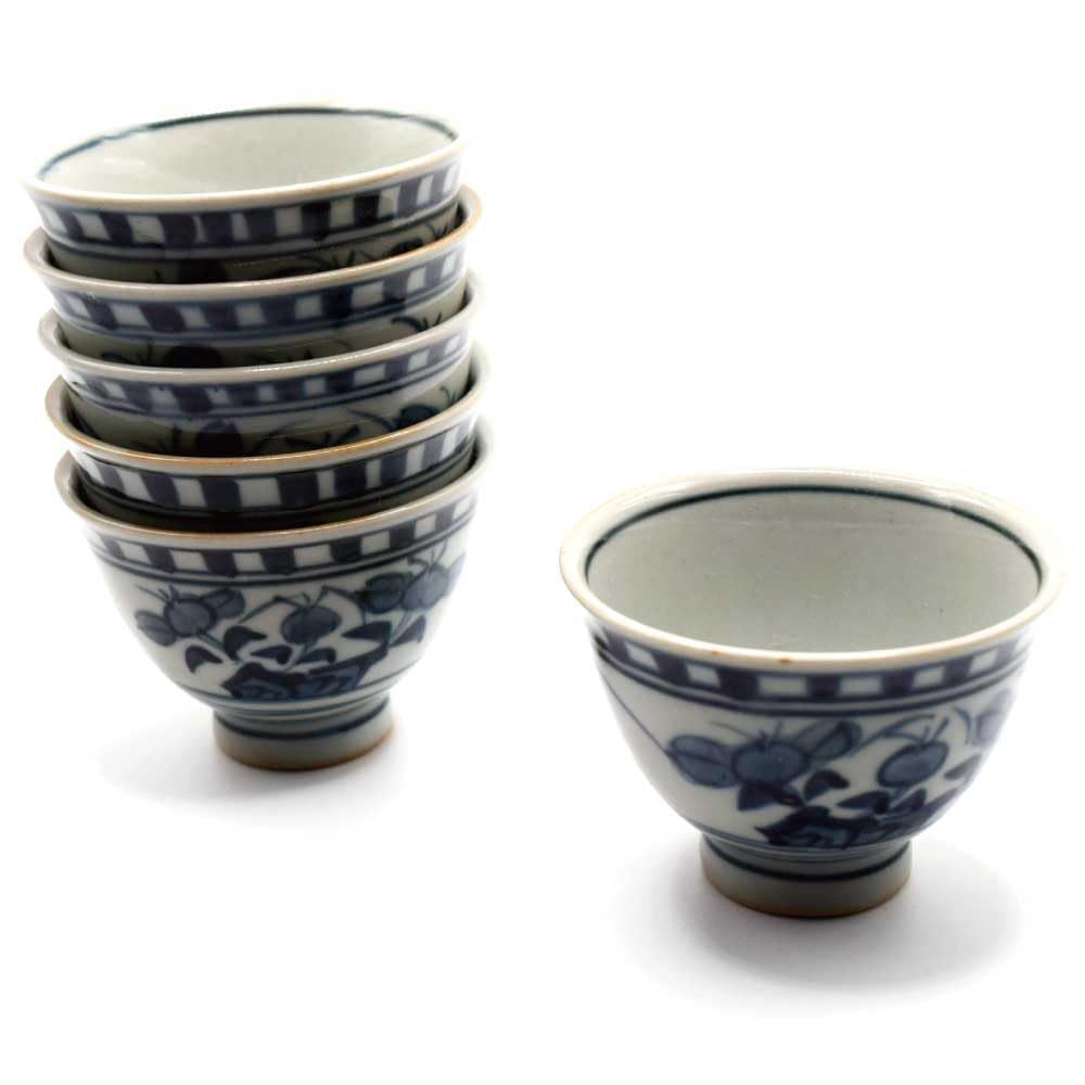 岡田園 茶道具 煎茶碗 湯呑 利祥作 6客セット 径6 8 cm