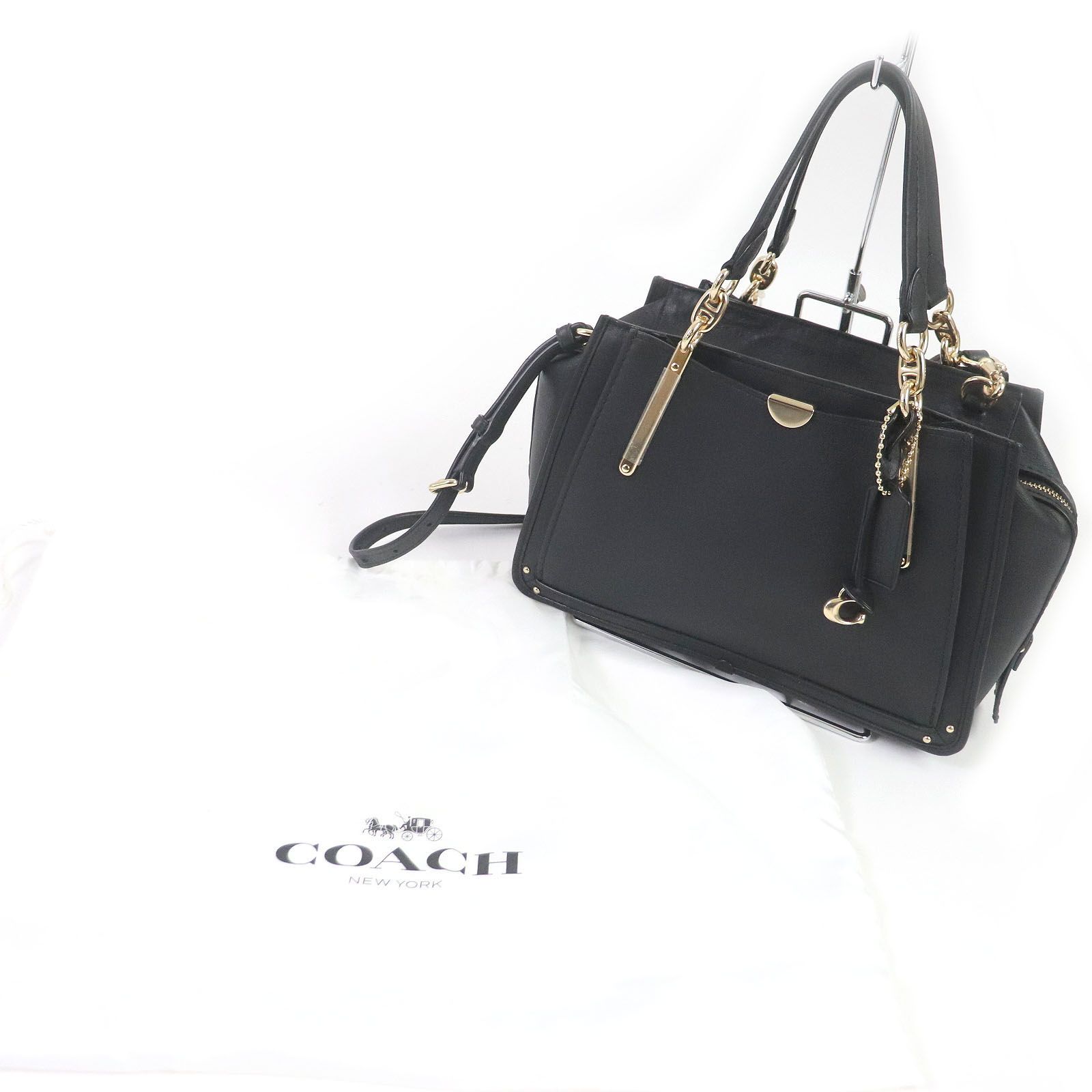 未使用品□COACH コーチ 30947 ドリーマー レザー ロゴチャーム ゴールド金具 2WAY ハンドバッグ ショルダーバッグ ブラック  保存袋付き レディース - メルカリ