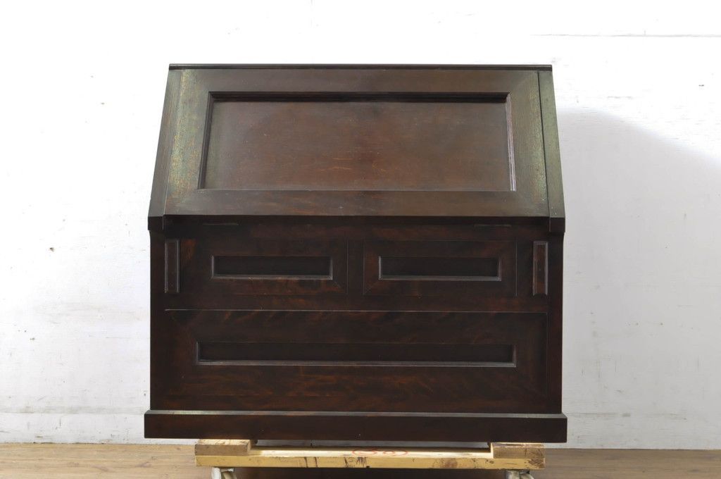 事前問合せ必須 松本民芸家具? ライティングビューロー 和製ビンテージ 高山式 机 ワークデスク 引き出し サイドチェスト 作業台 在宅用 在宅ワーク用 ヴィンテージ リペア+発送まで3週間前