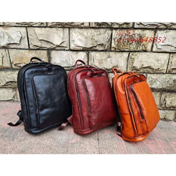 ヌメ革 ビジネスリュック デイバッグ メンズバッグ 旅行 通勤 ビジネスバッグ おしゃれ 職人手作り大容量 出張 3色 vii4w648852