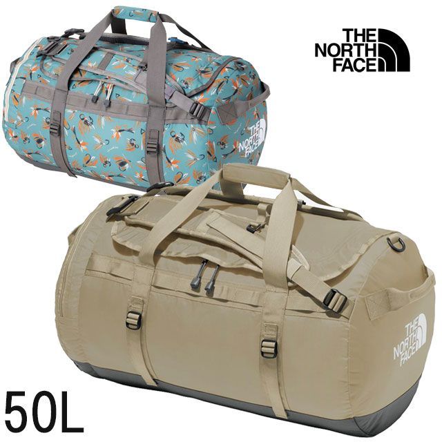 ザ ノース フェイス ダッフルバッグ キッズ ジュニア NMJ72352 ナイロンダッフル50 ボストンバッグ ショルダー リュック 3way アウトドア キャンプ 旅行 スポーツ 宿泊 部活 総柄 50L