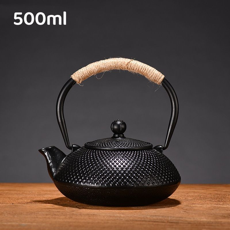 南部鉄器　南部鉄瓶　急須　湯沸かし器　500ml 岩鋳 鉄瓶兼用急須 5型 新アラレ 茶こし付き 南部鉄器【鉄瓶