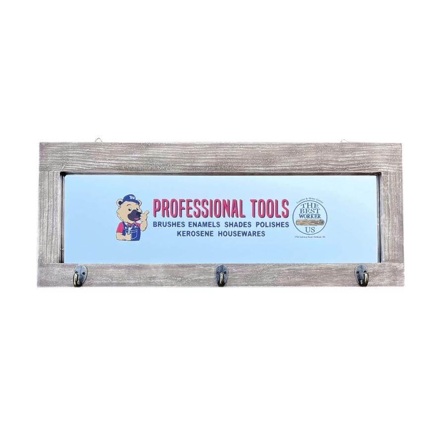 BEST WORKER 木製ミラーフックボード　 アメ雑 アメリカン雑貨 アメリカ雑貨