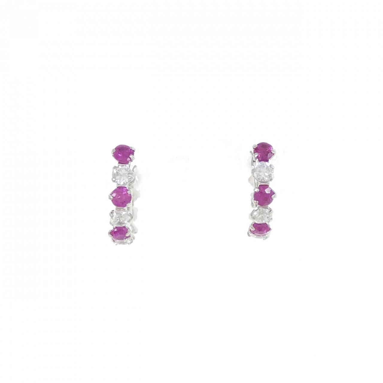 K14WG ルビー ピアス