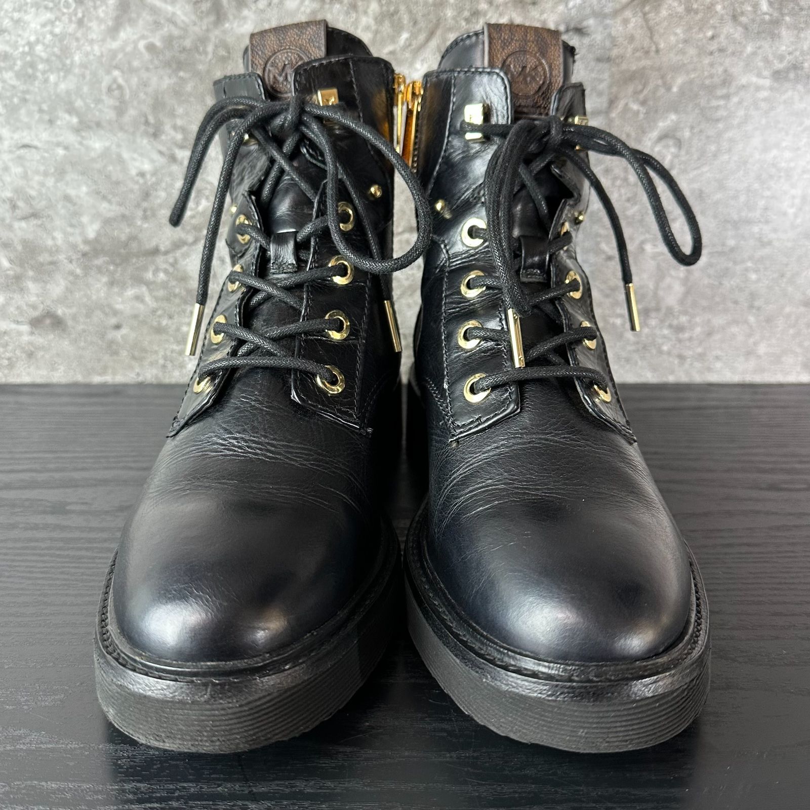 MKロゴ レースアップショートブーツ