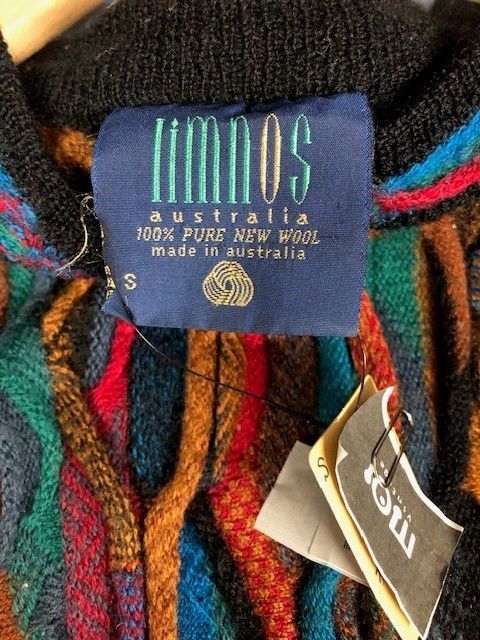 limnos australia PURE NEW WOOL 3Dニット セーター サイズS MADE IN 