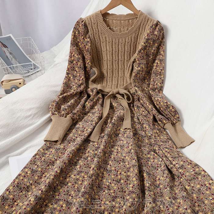 ロングワンピース ニット ワンピース レディース ロング丈 秋冬