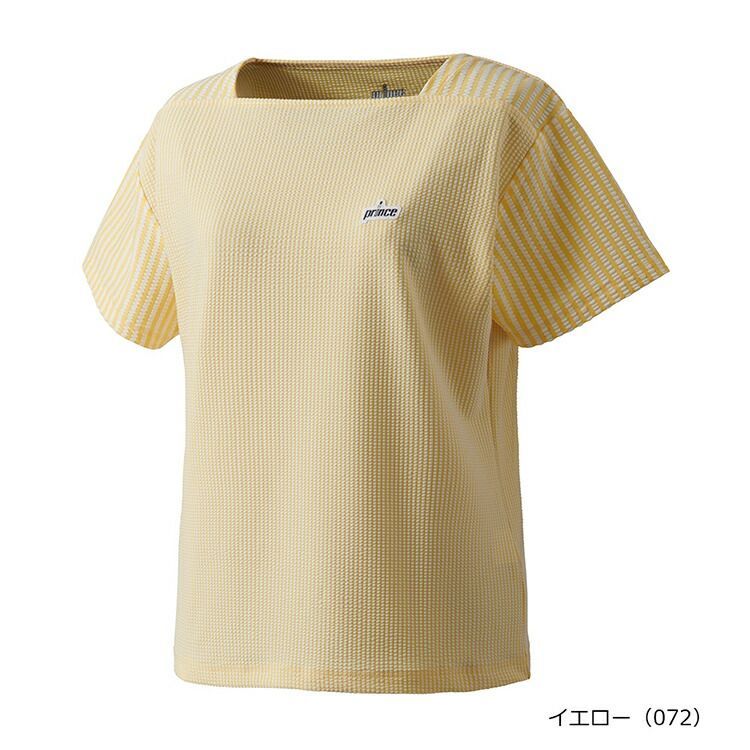 【新品】【ジュニアサイズ】【140cmのみ】prince（プリンス）ゲームシャツ 吸水速乾・UPF50+・バド シアサッカーストライプ 素材 テニス スポーツ ジュニア　イエロー　WS5062-072-140