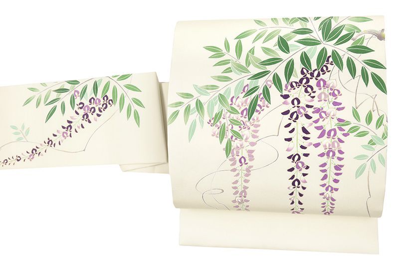 お仕立て付き【手描き友禅九寸名古屋帯◇五泉絽塩瀬 波文様】オフ