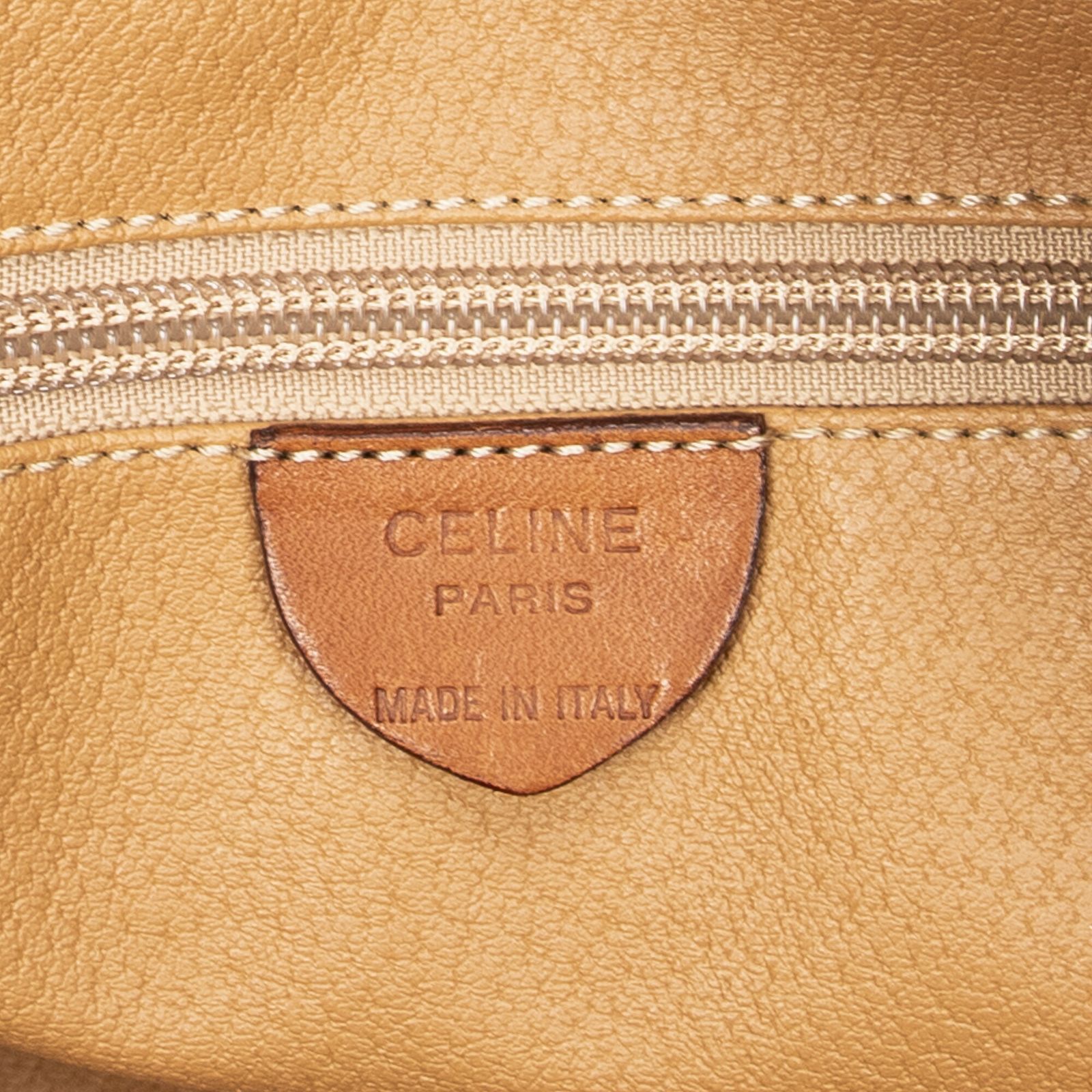 CELINE セリーヌヴィンテージ ジップ ショッパー茶色マカダムPVCキャンバスA DECORATOM_COM_BR