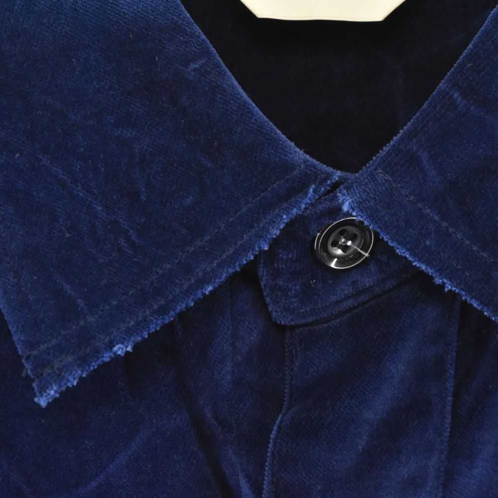 Jieda (ジエダ) 20AW VELVET OVER SHIRT ベルベットオーバーサイズシャツ ネイビー 長袖シャツ  Jie-20W-SH05-B - メルカリ