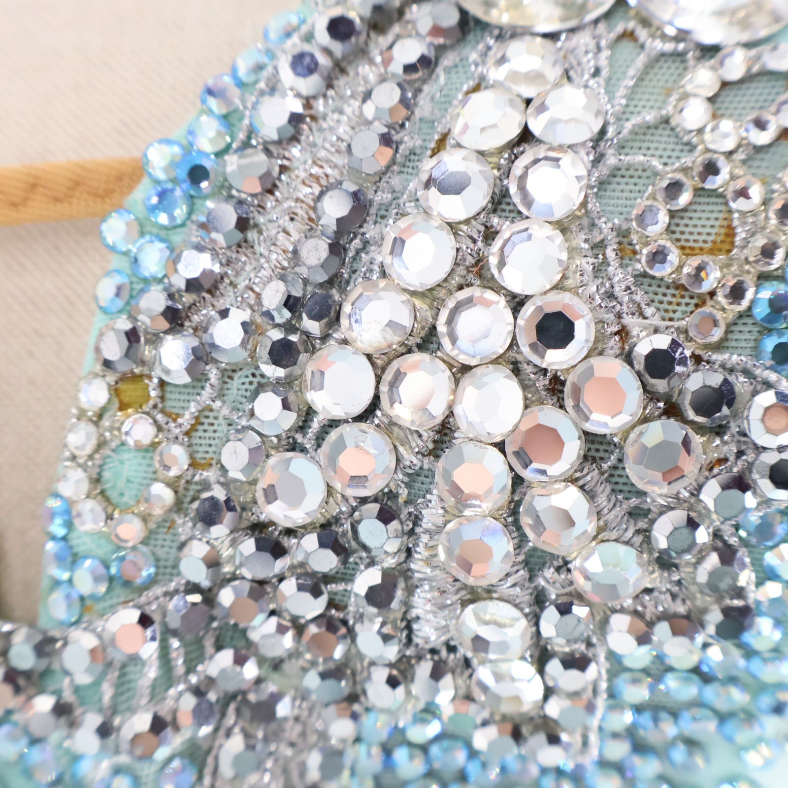 社交ダンス衣装】ブルー DSI ワンピース ドレス レース 綺麗 水色 高級