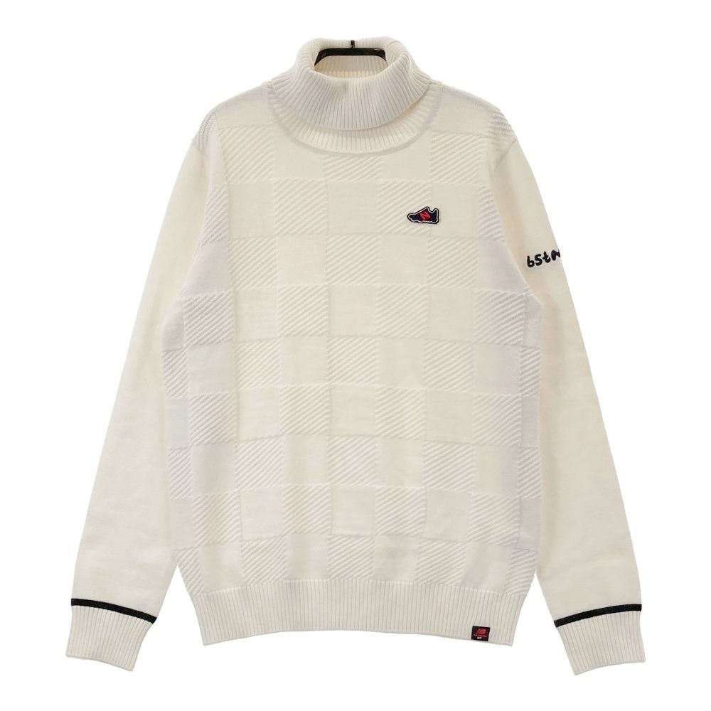 ニューバランスゴルフ ウール リブタートルネック ニット ホワイト ユニセックス サイズ：2 NEW BALANCE GOLF ニューバランス タートルネック ニット