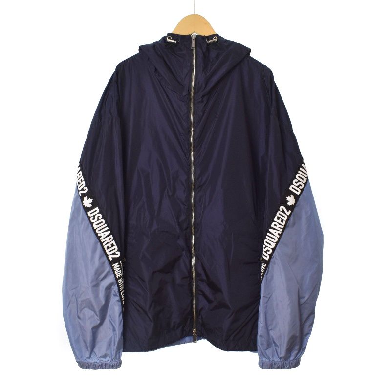 ディースクエアード DSQUARED2 23AW SPORTS JACKET ジャケット ブルゾン フード ナイロン 50 XL 紺 ネイビー S74AM1443 S49197 900
