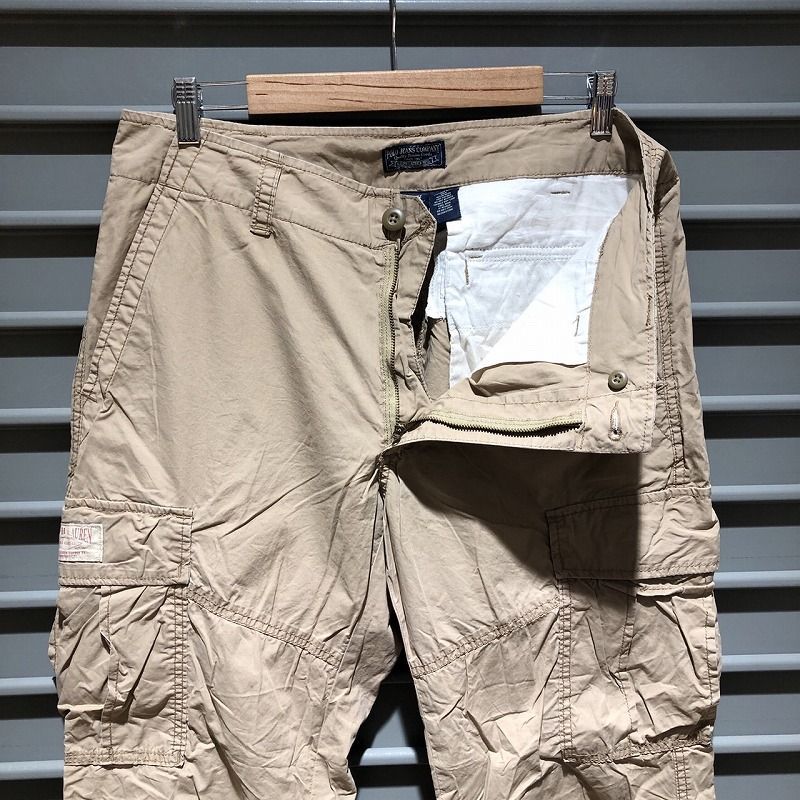 POLO JEANS COMPANY RALPH LAUREN ポロ ジーンズ カンパニー ラルフローレン コットン カーゴパンツ 薄手 サイズ：W35.5 L31 ベージュ系【PI】