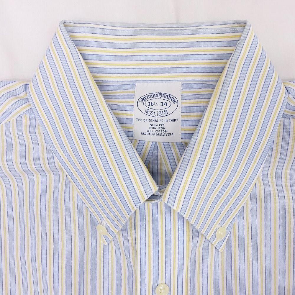 ★美品★ Brooks Brothers ストライプ シャツ ロゴ ボタンダウン Brooks Brothers ブルックスブラザーズ ストライプ柄 シャツ