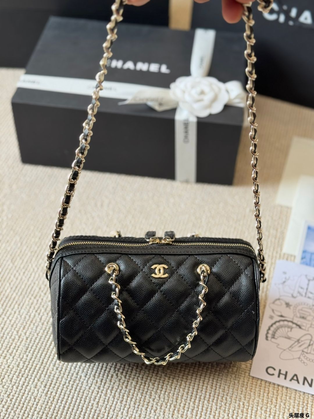 今日特価】Chanel 25P Bowling Bag Platinum ?枝牛 / シャネル