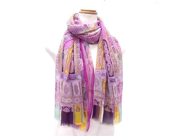 □新品同様□ ETRO エトロ ペイズリー柄 シルク100％ スカーフ