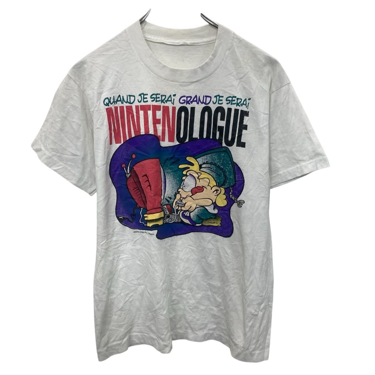 半袖 プリントTシャツ M～ ホワイト プルオーバー ビックプリント 90's 90年代 ゲーム カットソー 古着卸 アメリカ仕入 a705-6321