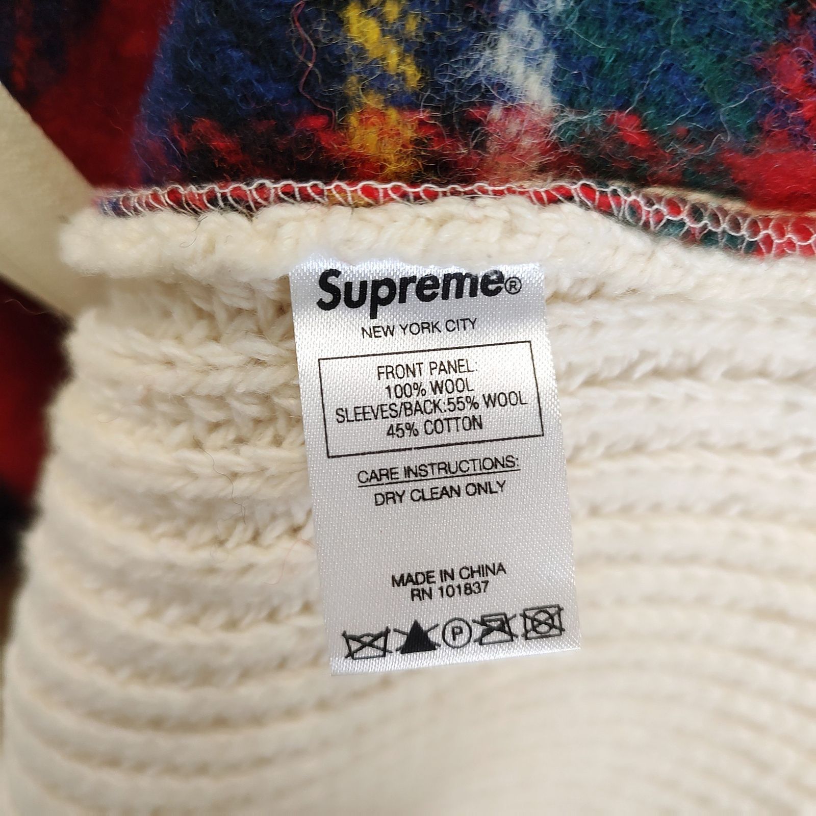 Supreme シュプリーム 18AW PLAID FRONT ZIP SWEATER ジップ ニット