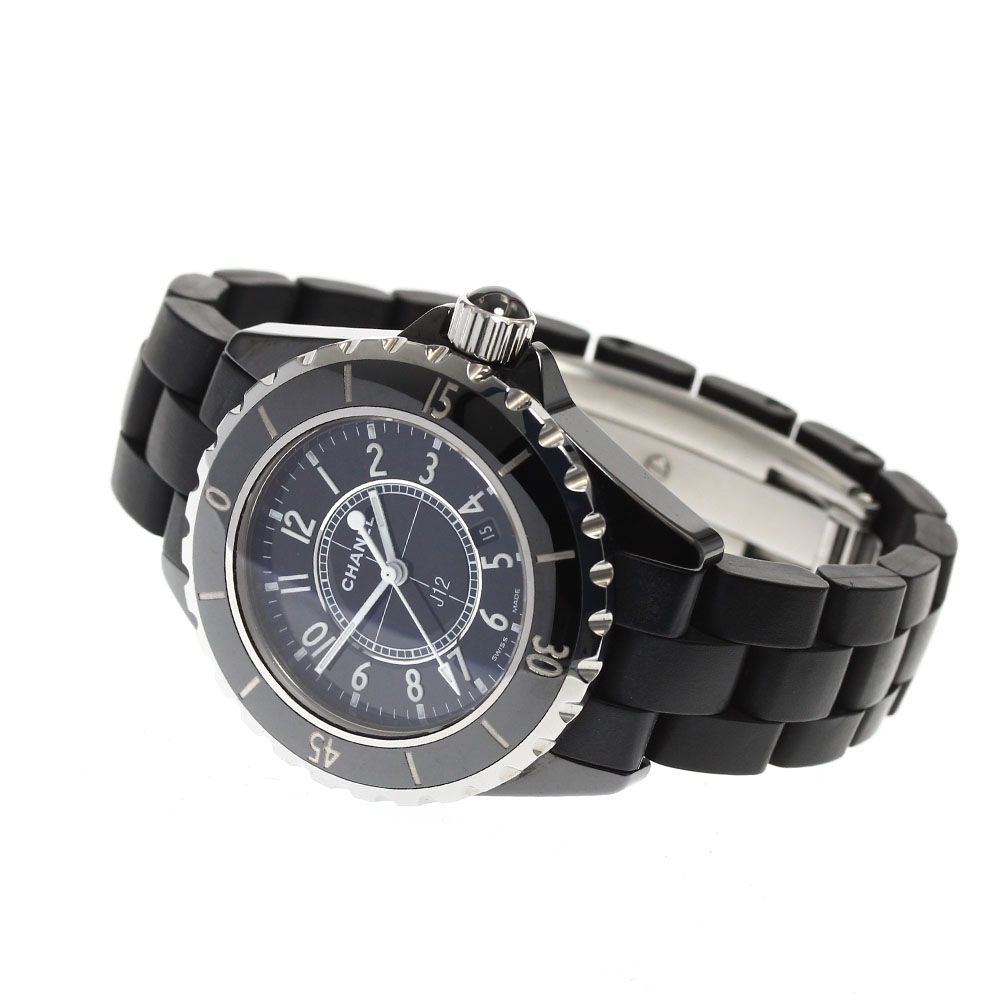 シャネル CHANEL H0681 J12 黒セラミック デイト クォーツ レディース  