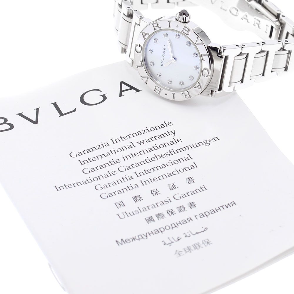ブルガリ BVLGARI 12Pダイヤ クォーツ レディース箱・保証書付き正規品 ブルガリ BVLGARI BBL26S ブルガリブルガリ 12Pダイヤ クォーツ