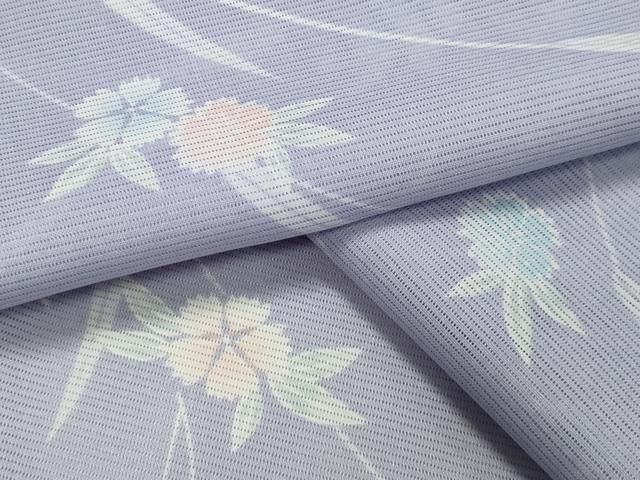 平和屋着物＊夏物 小紋 絽 草花文 洗える着物 CAAT9748gh