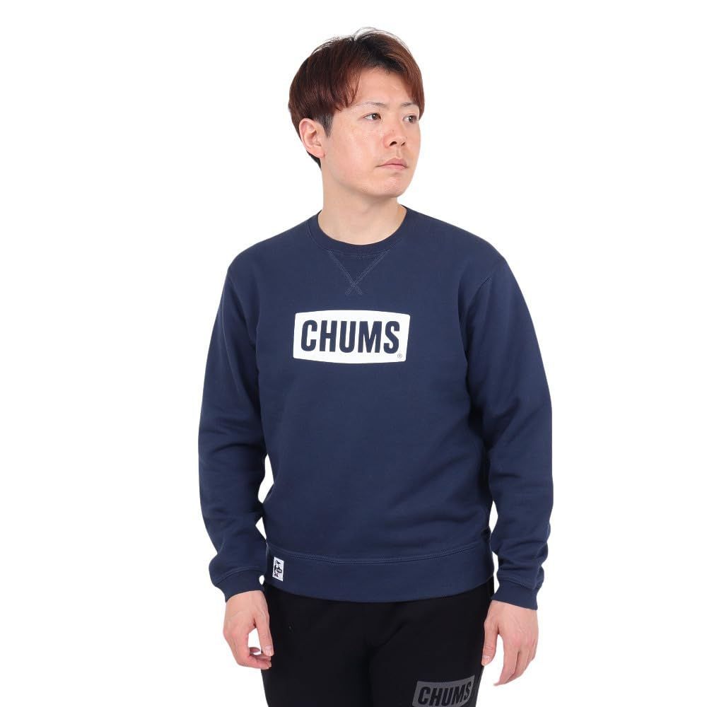Size 2XL_Color ネイビー|ホワイト チャムス トレーナー Logo Crew Top メンズ Navy×White