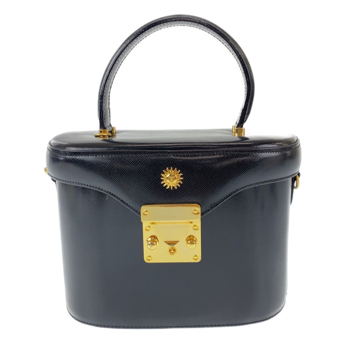 ジャンニヴェルサーチ　バニティバッグ　サンバースト　ブラック ジャンニヴェルサーチ バニティバッグ サンバースト レザー ブラック