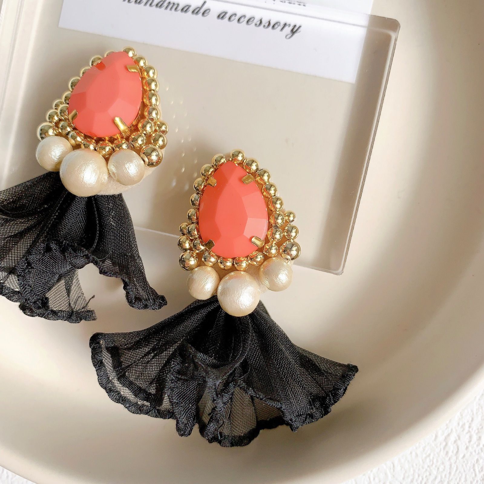 1694】ブルー カラフル さざれ石 ハンドメイド アクセサリー ピアス