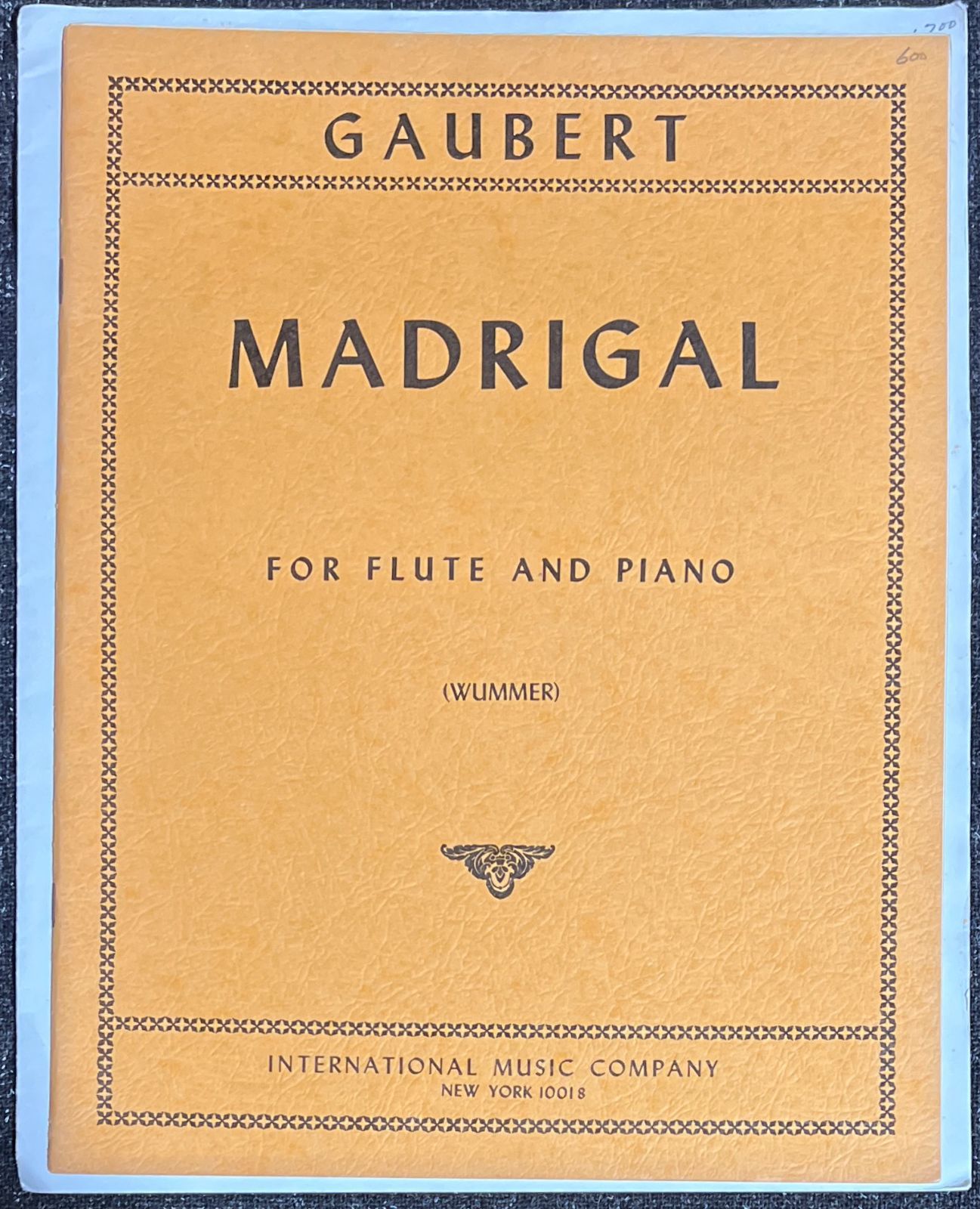 ゴーベール フルートとピアノのためのマドリガル/Wummer編 (フルート+ピアノ)輸入楽譜 Philippe Gaubert Madrigal 洋書  - メルカリ