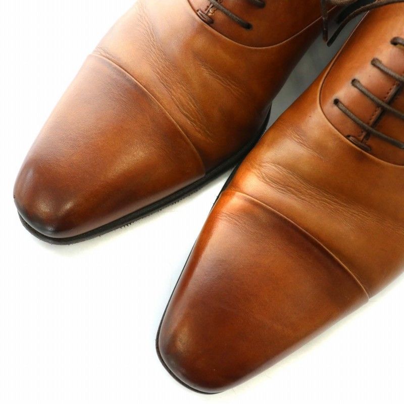 美品SANTONIサントーニ6365レザーストレートチップ　ビジネスシューズ革靴 facetofacegold_santoni-06435enn01