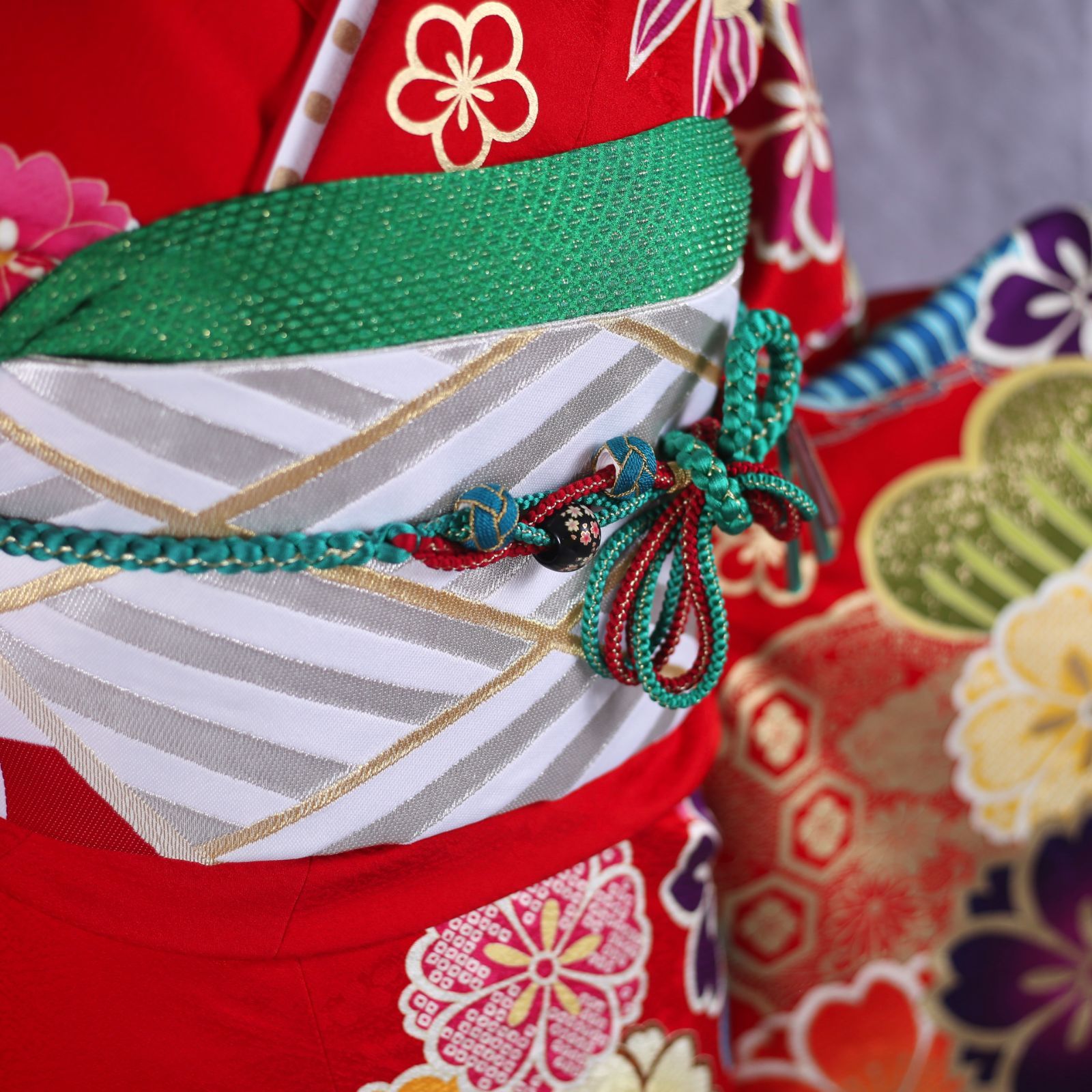 振袖フルセット 振袖セット 振袖 Lサイズ 中古 赤×大正ロマン 美