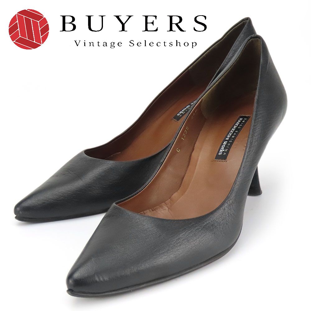 中古】 ラボキゴシワークス パンプス 24 1/2 レザー ブラック JPサイズ